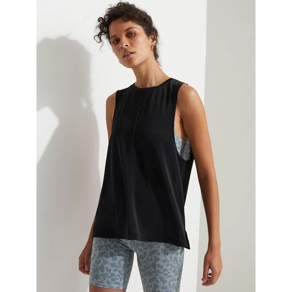 Varley Mariposa Muscle Tank Top Black Medium Athleisure Minimalist Workout Shirt - Picture 1 of 11